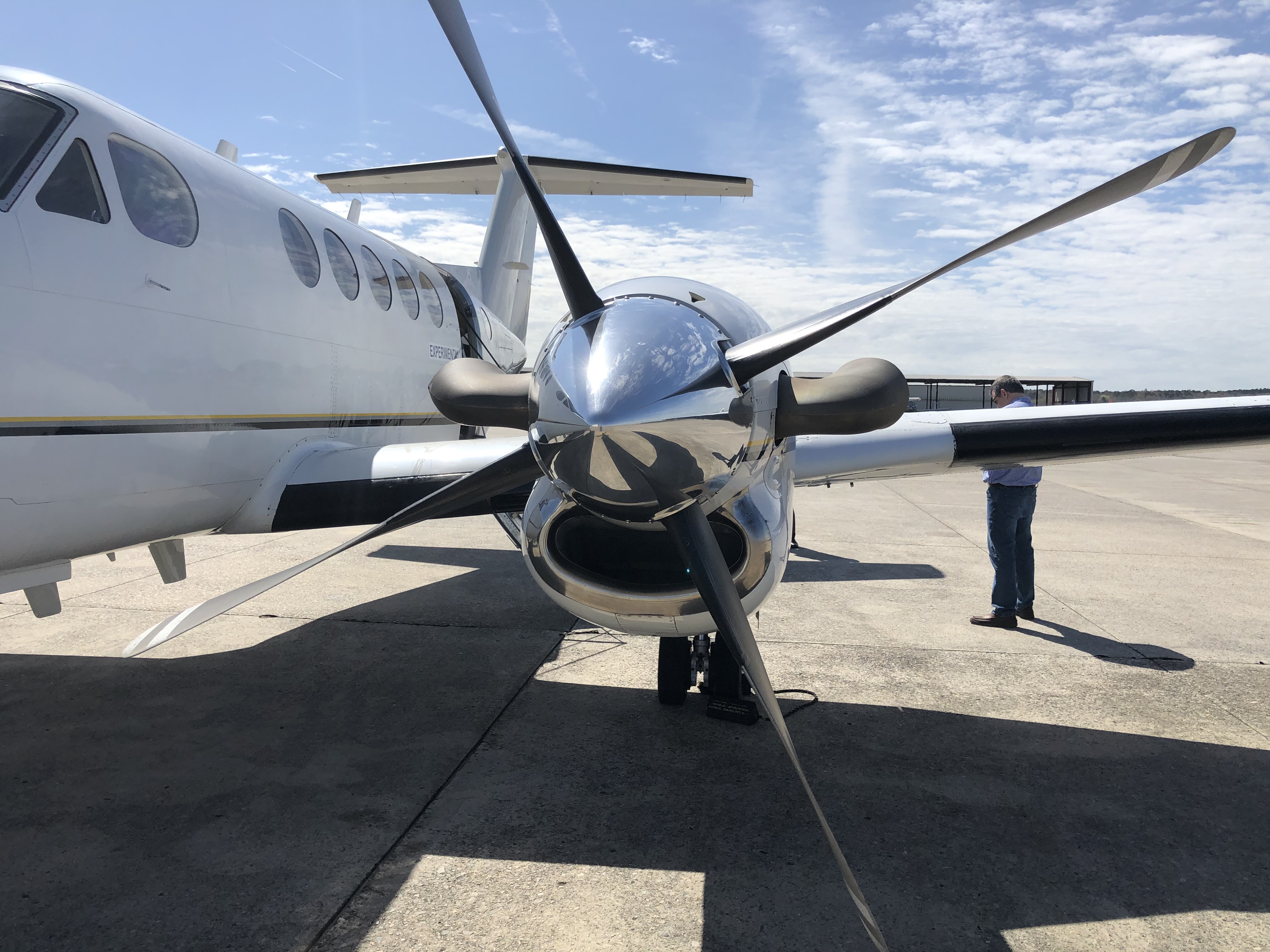 Aircraft on the ramp during hands-on aviation work
