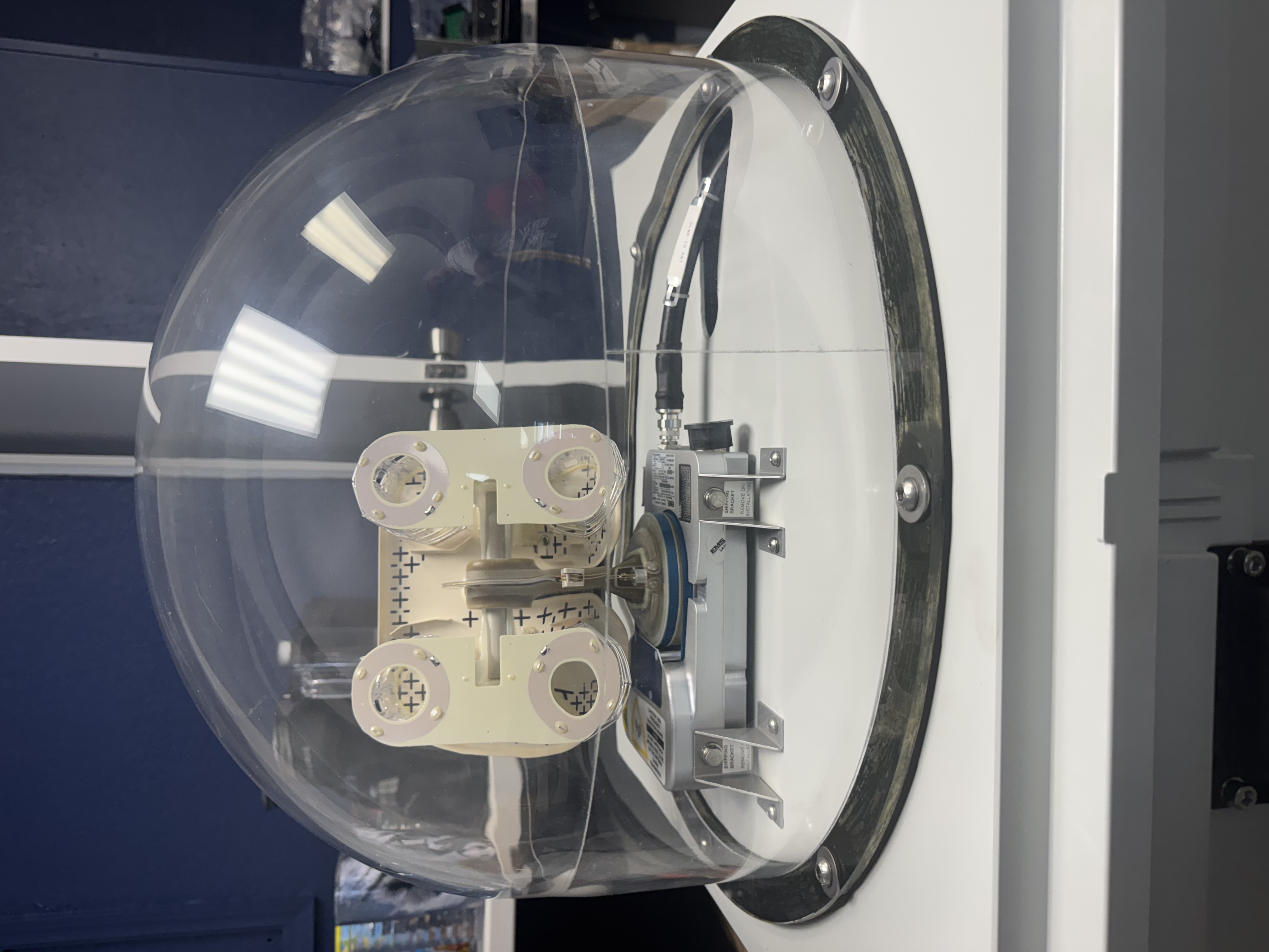 SwiftBroadband aircraft SATCOM antenna assembly beneath a protective radome