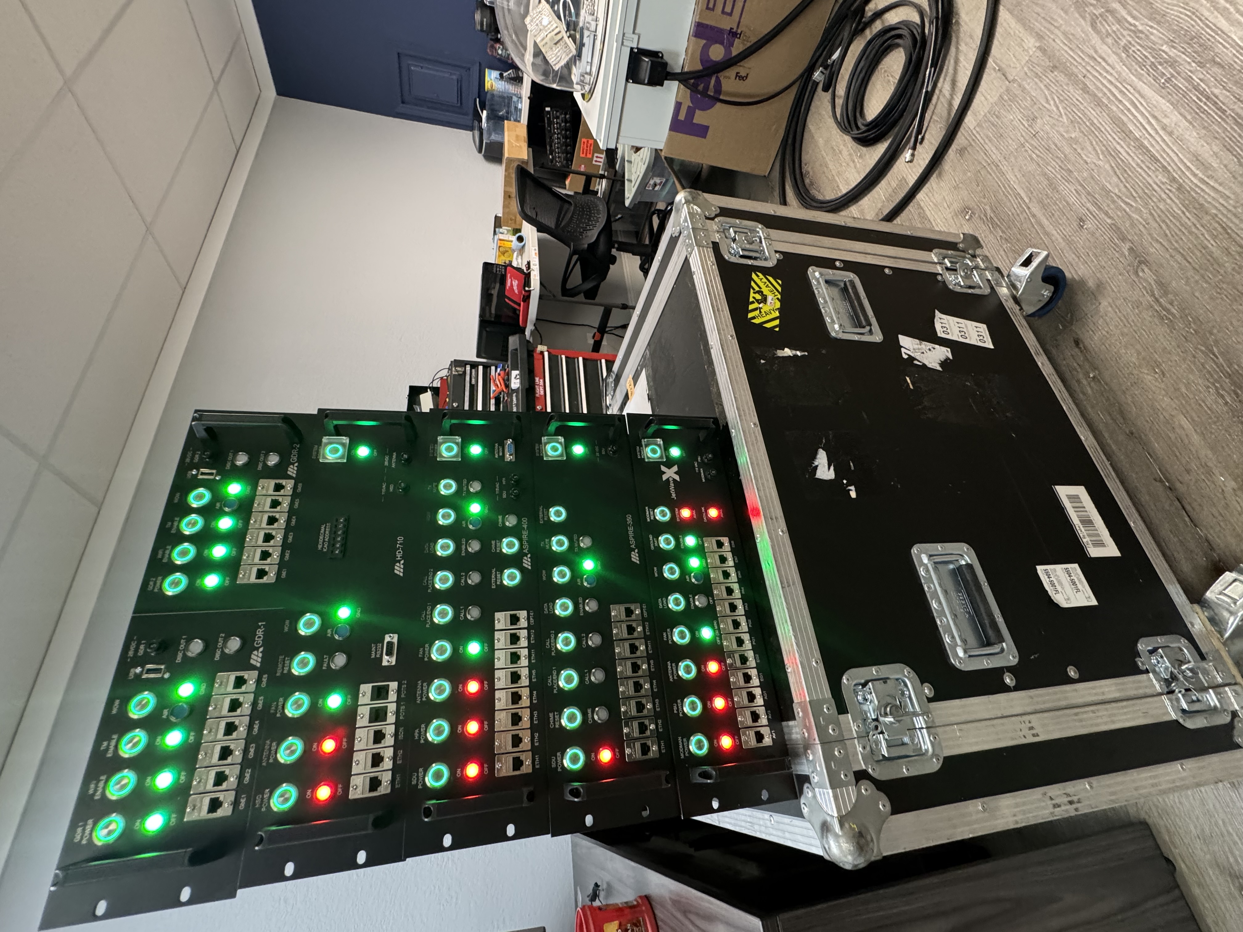 Aircraft connectivity and communications equipment operating in the Rivercode lab
